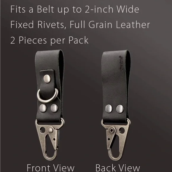 Diodrio EDC Leather Strap Belt Clip Keychain Holder-2 Pack - Picture 5 of 5